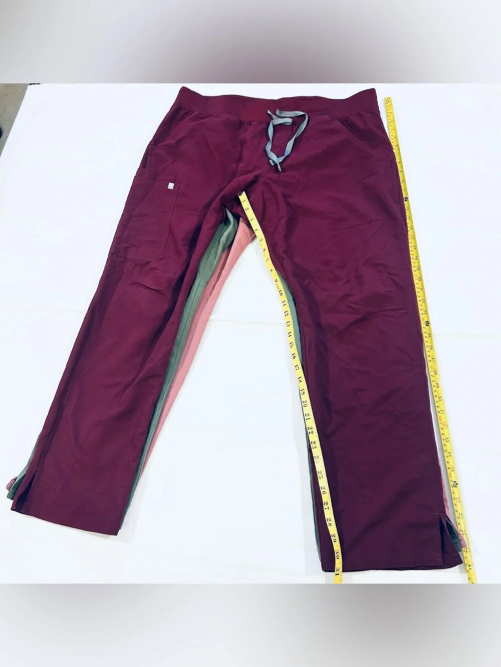 3 Figs Women’s XL Kade Cargo Scrub Pants Nurse Pink Green Maroon Straight Leg - Picture 2 of 6
